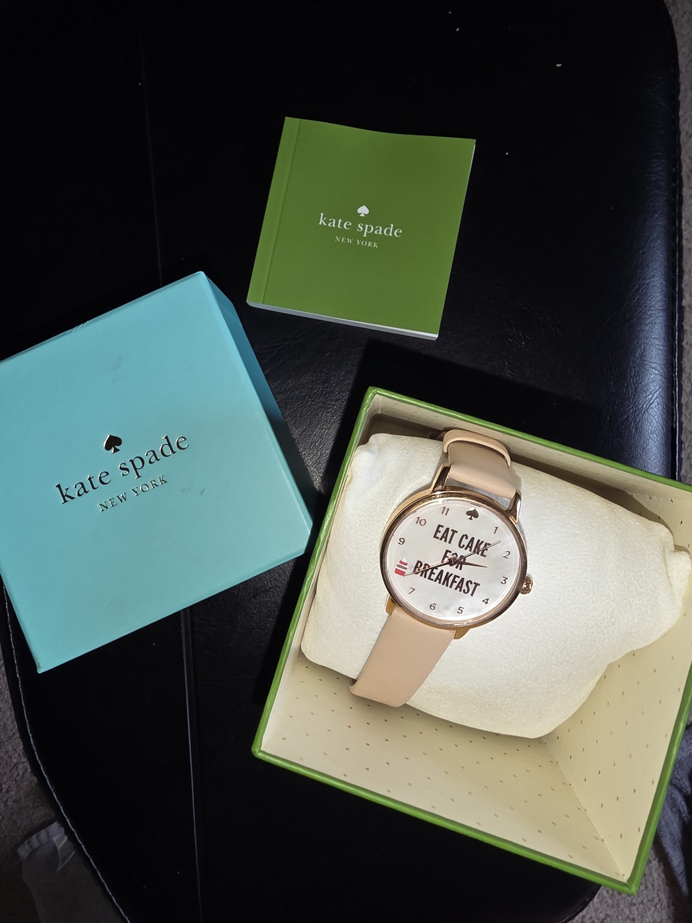 Kate Spade 'Eat Cake for Breakfast' Rose Gold Watch with Blush Leather Strap